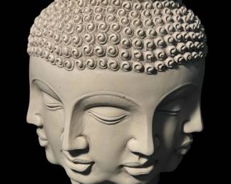 TMS 8 Sided Buddha Head Vase