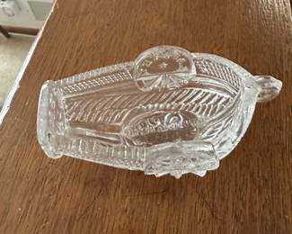 Boston Glass Co Salt Lafayette Boat, 1825