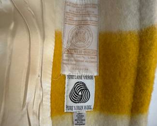 Hudson Bay 2 1/2 point striped coat with detachable hood, excellent condition