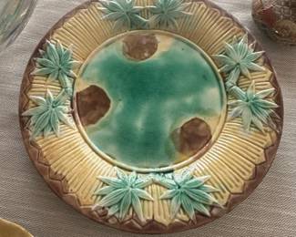 Majolica Etruscan Bamboo plates 8", 2 available
