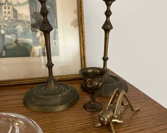 Antique brass candlesticks