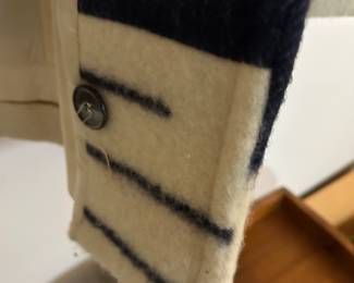 Hudson Bay 2 1/2 point striped coat with detachable hood, excellent condition