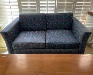 Dark blue floral couch-60”