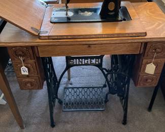 Antique sewing machines with tables