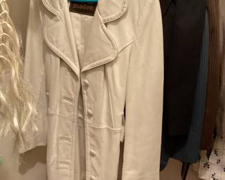 White leather coat