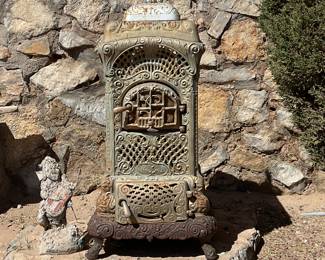 1930’s cast iron wood burning parlor stove model No. 403b 