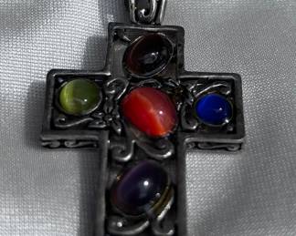 Gemstone Cross Pendant
