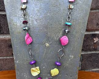 Colorful Beaded Tassel Necklace