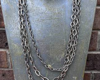 3 Strand Chunky Metal Necklace