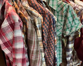 Lots of boy size western snap shirts most are 16 and 18 would fit smaller ladies as well