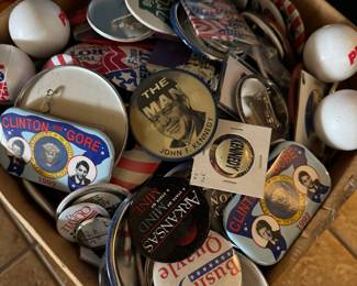 Hundreds of political buttons
