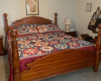 Wooden king size bed 