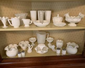 Milk glass pieces 