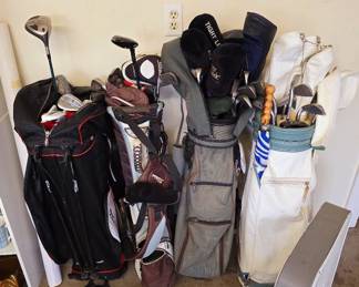 Golf clubs and bags