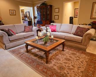 Moussad Sofa and Loveseat, Large Coffee Table
