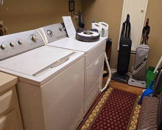 Whirlpool washer and dryer, many vacuums from Oreck, Roomba, and more 