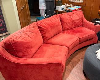 Orange curved sofa