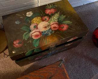 painted vintage metal box/case