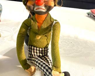Vintage KAMAR sad doll clown, made in Japan 1967