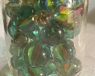 Lots of cat eyes and shooter marbles!