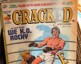 Assorted 1977 “Cracked” humor magazines… this one featuring Stallone!