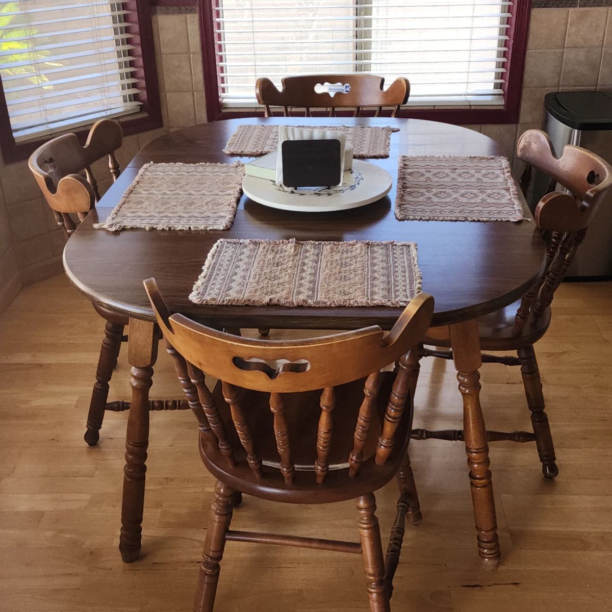 Mid Century Colonial Style Dining Table - 4 chairs
