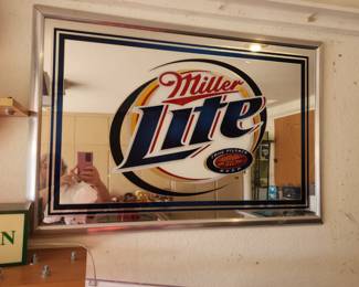 Miller Lite Beer Back Bar Mirror