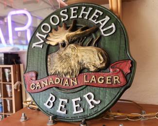 Moosehead Beer Canadian Lager 3D Spell Out Round Wall Hanging Beer Bar Sign