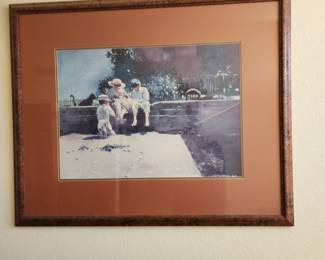 Winslow Homer "Boys and Kittens " Framed American Country Children Art