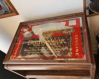 Anheuser Busch Budweiser Beer Mirror Bar Sign
