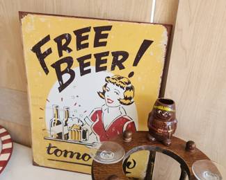 Metal Free Beer Sign