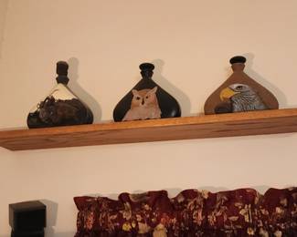 Hand painted ceramic decanters
