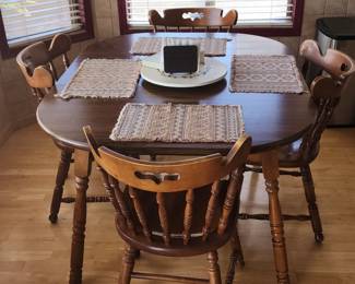 Mid Century Colonial Style Dining Table - 4 chairs