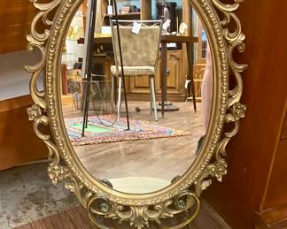 Vintage entryway mirror and shelf