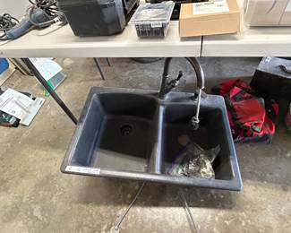 Granite sink with faucet 