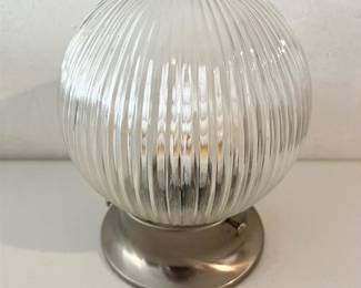Ribbed Glass Flush Mount Light Fixture