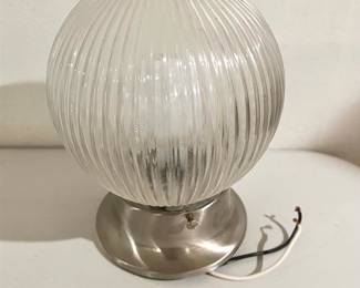 Ribbed Glass Flush Mount Light Fixture
