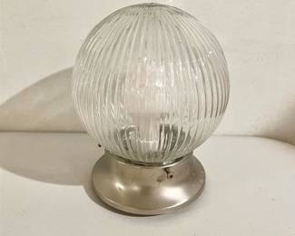 Ribbed Glass Flush Mount Light Fixture