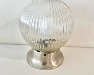 Ribbed Glass Flush Mount Light Fixture