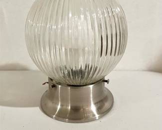 Ribbed Glass Flush Mount Light Fixture