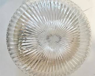 Ribbed Glass Flush Mount Light Fixture