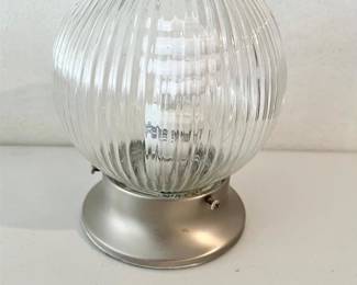 Ribbed Glass Flush Mount Light Fixture