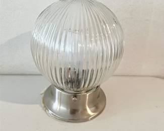 Ribbed Glass Flush Mount Light Fixture