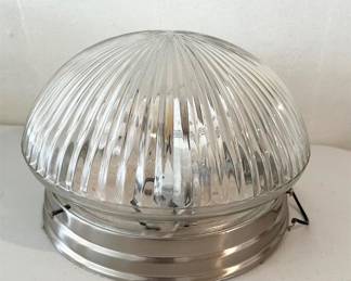 Ribbed Glass Flush Mount Light Fixture