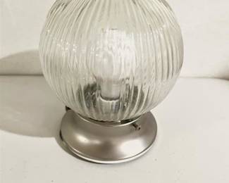 Ribbed Glass Flush Mount Light Fixture