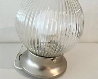Ribbed Glass Flush Mount Light Fixture