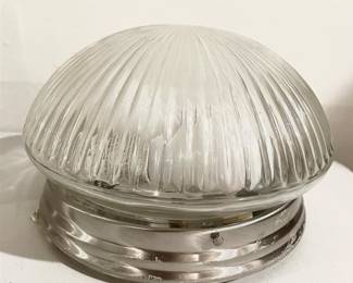 Ribbed Glass Flush Mount Light Fixture