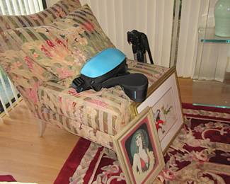 jan side chair glass lucite table,