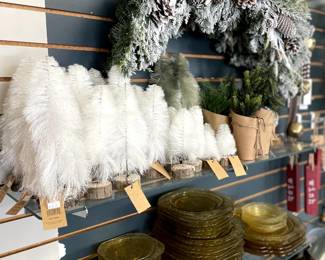 christmas decor and depression glass