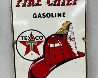 Porc. Texaco Fire Chief Pump PLATE